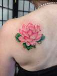 Beautiful colored lotus flower tattoo
